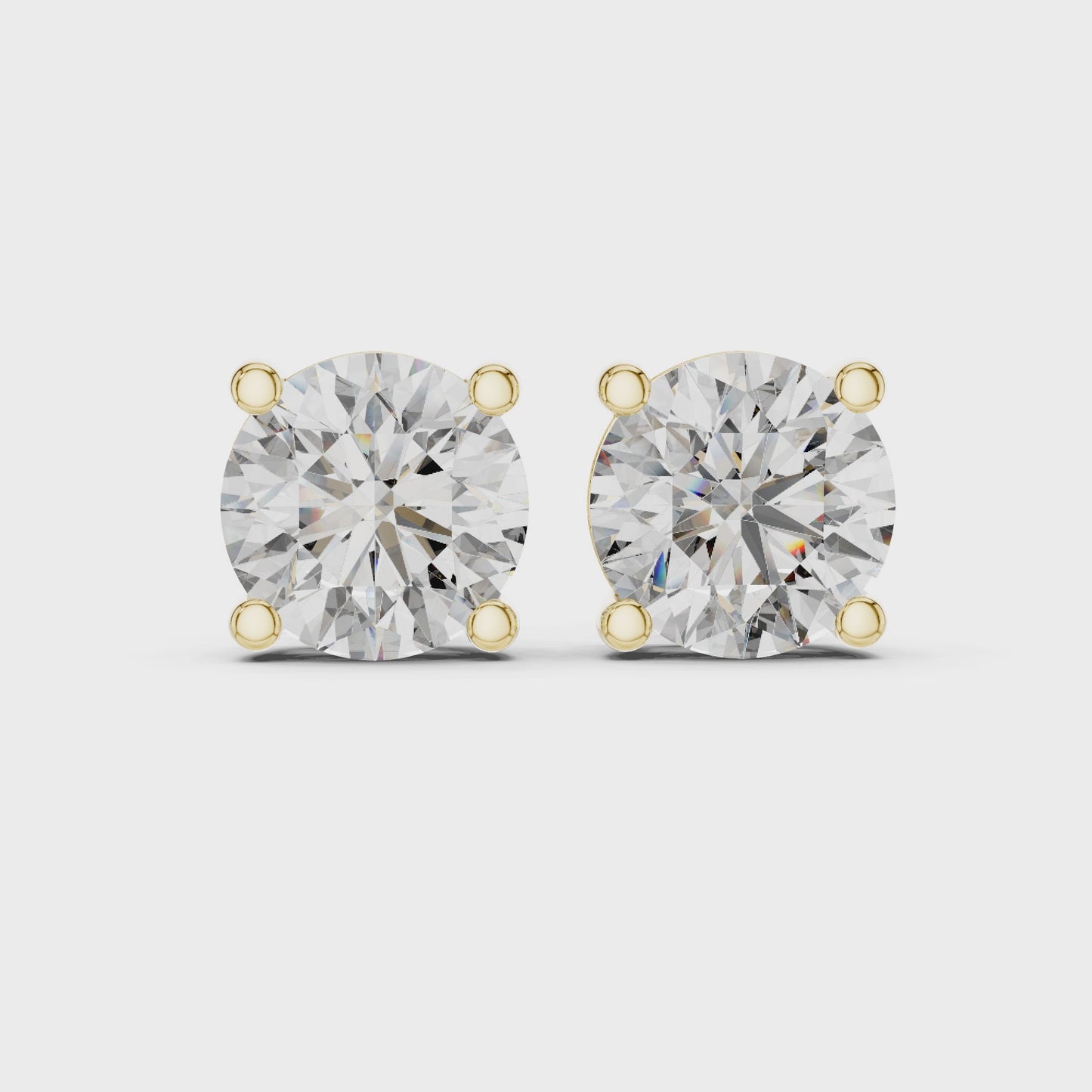 Luna Classic Round Diamond Stud Earrings