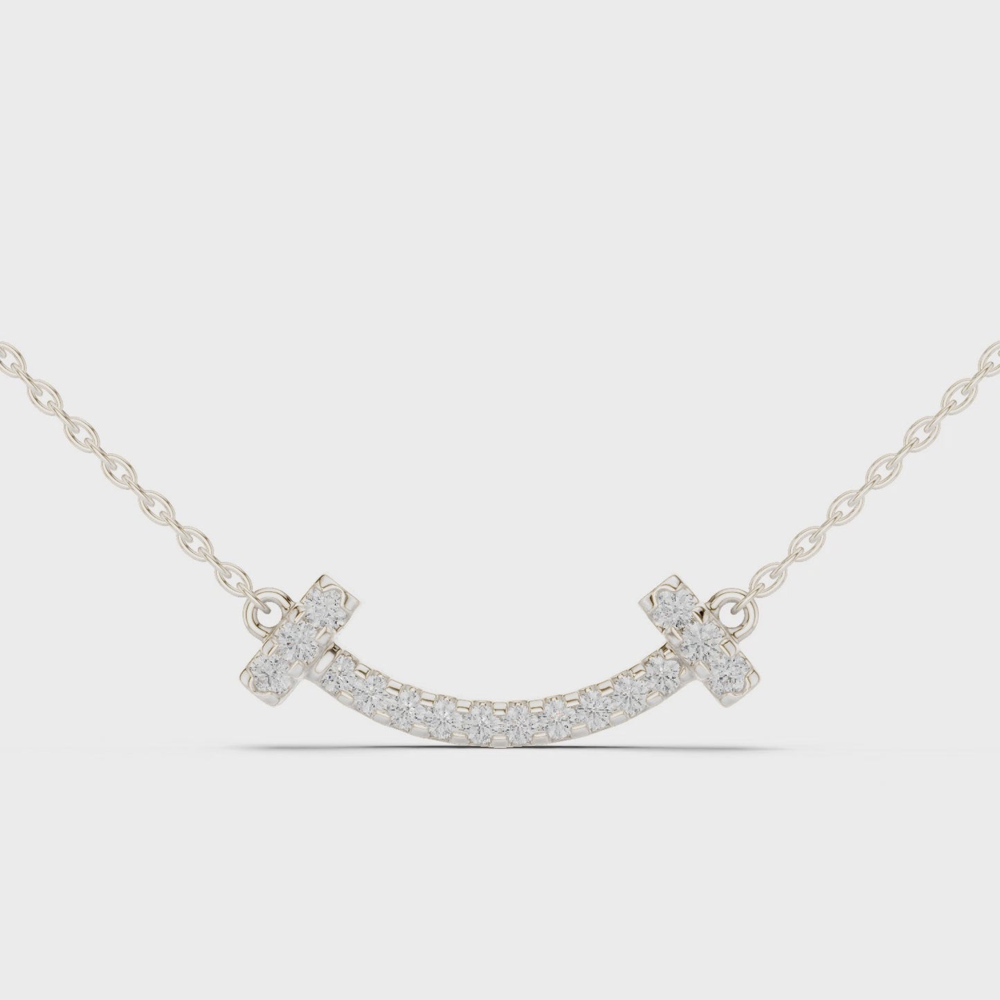 Modern Arc Diamond Necklace