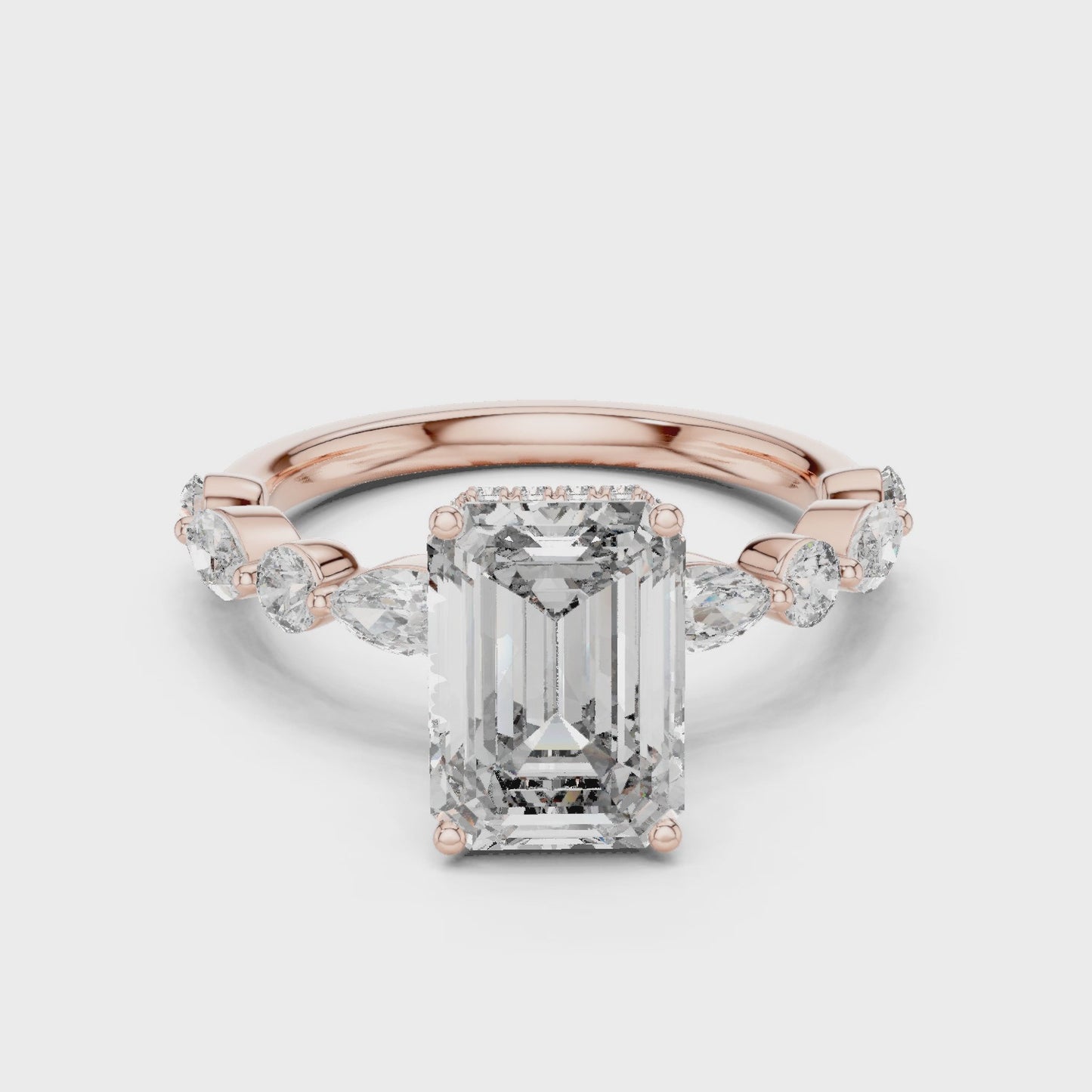 Elarique Luxury Style Emerald Bloom Ring
