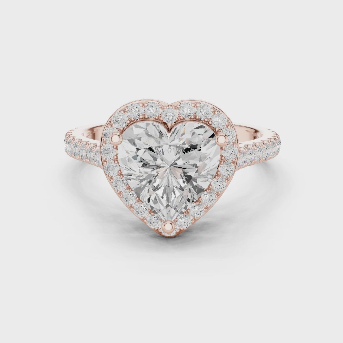 Heartlight Heart Diamond Halo Engagement Ring