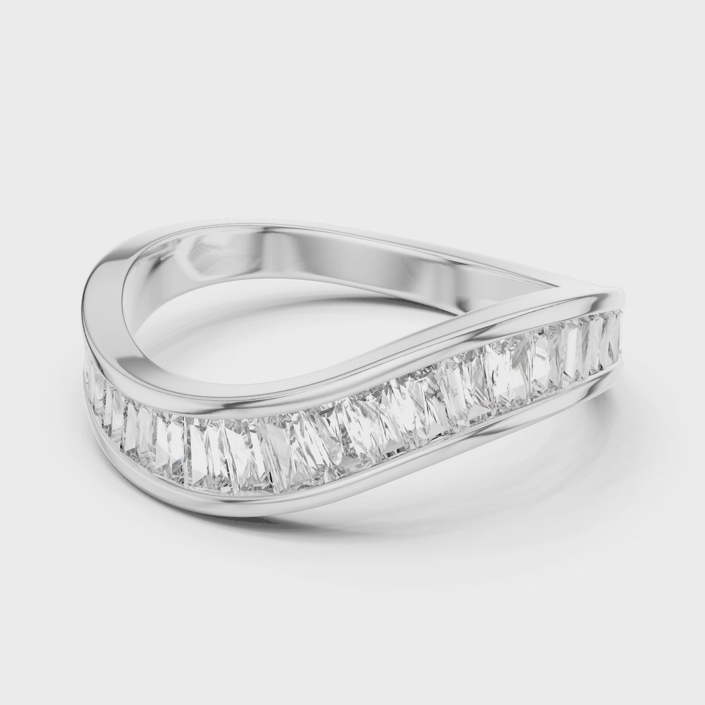 Velocity Curve Princess Cut Diamond Bypass Ring